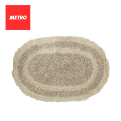 Buy 1 Take 1 Metro Homewares Bath Mat Natural Collection Oval 40cm x 60cm Linen ASL118 B1T1