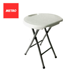 Metro Homewares Banquet Folding Stool Polyethylene & Steel Frame 1.5ft (ht)  / chair seat – 1ft DSST 5354