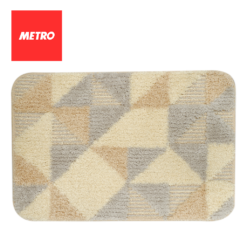 Metro Homewares Bath Mat 40cm x 60cm Micro Fibre HAMT 7230 Brown Gray Cream / Red Blue Cream