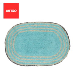 Buy 1 Take 1 Metro Homewares Bath Mat Oval 40cm x 60cm Linen HAPM 8013