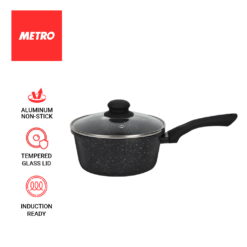 Primera by Metro Cookwares Sauce Pan Marble Finish 18cm Aluminum Induction Ready MPCW 1705