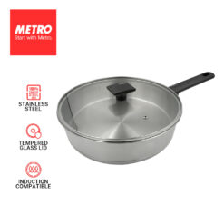 Primera by Metro Cookwares Fry Fan with Lid Stainless Steel MPCW 7695 / MPCW 7696