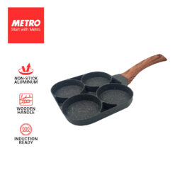 Primera by Metro Cookwares Egg Pan 4 Grid Marble Coated  Aluminum Non Stick  Induction Ready MP NSEP 7530