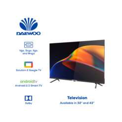 Daewoo Electronic Appliances LED Google TV 32 Inches 1366x768 100-240VAC~50/60Hz D32GFAS-FISDB