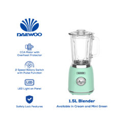Daewoo Electronic Appliances Blender Green/Cream 1.5 L 220-240V~50-60Hz 600W HL-4007 DGB-15
