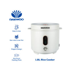 Daewoo Electronic Appliances Rice Cooker White 1.8 L 10 Cups 220V~50Hz 700W DRC-18W
