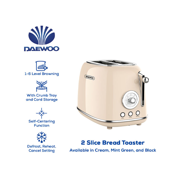 736x736_Daewoo Updated Products for Website 2026_DBT-01CRM_2 Slice Bread Toaster Cream