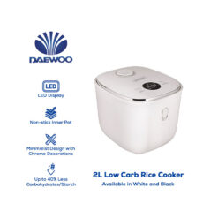 Daewoo Electronic Appliances Multifunction Rice Cooker 1.0 L 5 Cups 60Hz 400W DMC-20BK DMC-20W