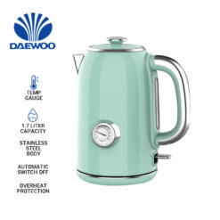 Daewoo Electronic Appliances Electric Kettle Mint Green/Cream/Black 1.7 L 7 Cups 220-240V~50/60Hz 1850-2200W