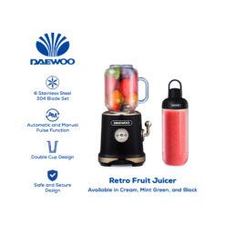 Daewoo Retro 600ml Fruit Juicer Blender DPFJ-06BK