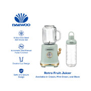 Mint Green Daewoo 600ml retro fruit juicer