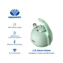 Daewoo Electronic Appliances 1.7L Electric Kettle Wifi Connectivity 220-240V~ 1850-2200W 50-60Hz DEK-C17L