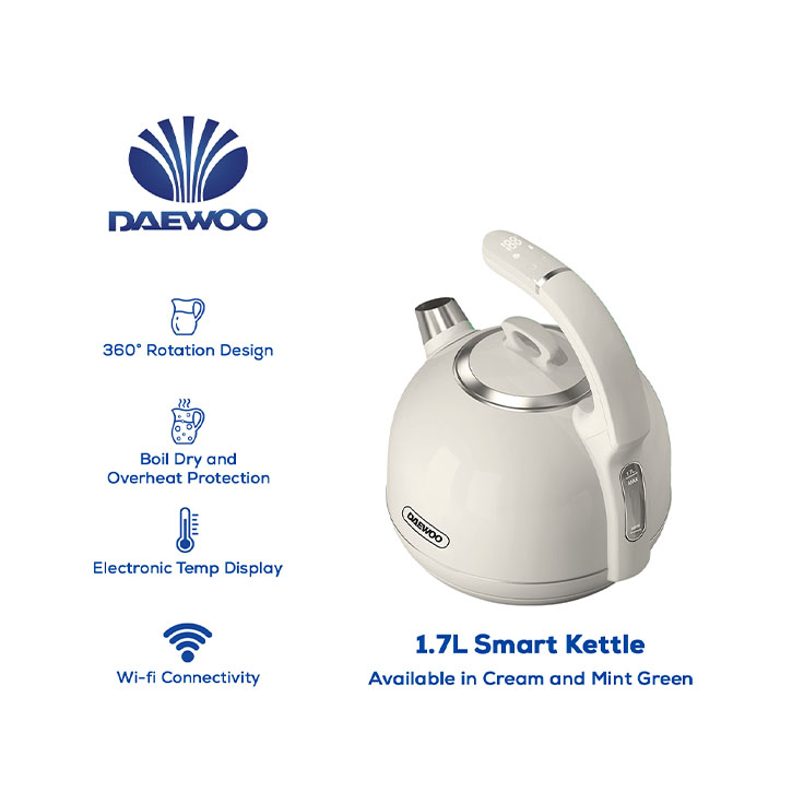 736x736_Daewoo Updated Products for Website 2026_DEK-C17LCRM_1.7L Smart Kettle Cream