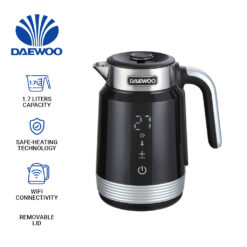 Daewoo Electronic Appliances 1.7L Electric Kettle Wifi Connectivity Black 220-240V~ 1850-2200W 50-60Hz DEK-D17LBK