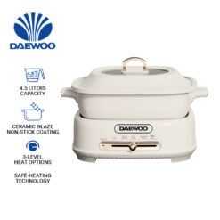Daewoo Electronic Appliances 4.5 L Hot Pot with Pan DHP-60LCRM