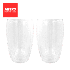 Espaceo by Metro Dinnerwares  Double Wall Glass Tumbler 2pcs 450ml  ES DWCS 10001
