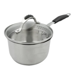 Primera by Metro Cookwares Sauce Pan with Glass Lid 16cm Stainless Steel Induction Ready MPCW 7697