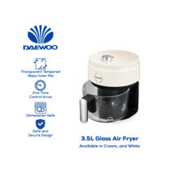 Daewoo Glass Air Fryer 3.5L DVAF-01CRMSL DVAF-01W