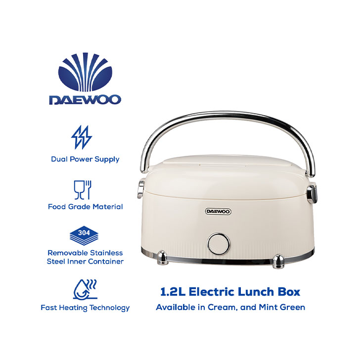 736x736_Daewoo Updated Products for Website 2026_DPLB-02CRM_1.2L Electric Lunch Box Cream