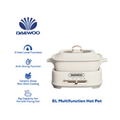 Daewoo Electronic Appliances 4.5 L Hot Pot with Pan DHP-60LCRM DHP-60LCRMSL