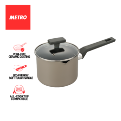 Primera by Metro Cookware Saucepan 16cm w/ Glass Lid Ceramic MFP 7973